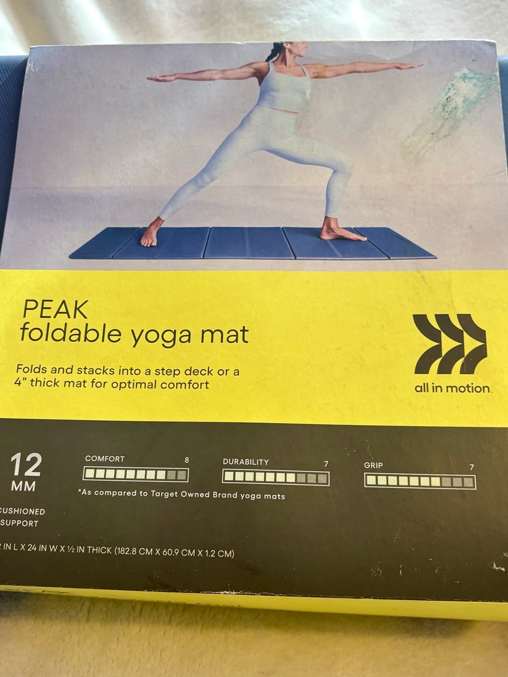 all in motion Peak Foldable Yoga Mat in Blue
